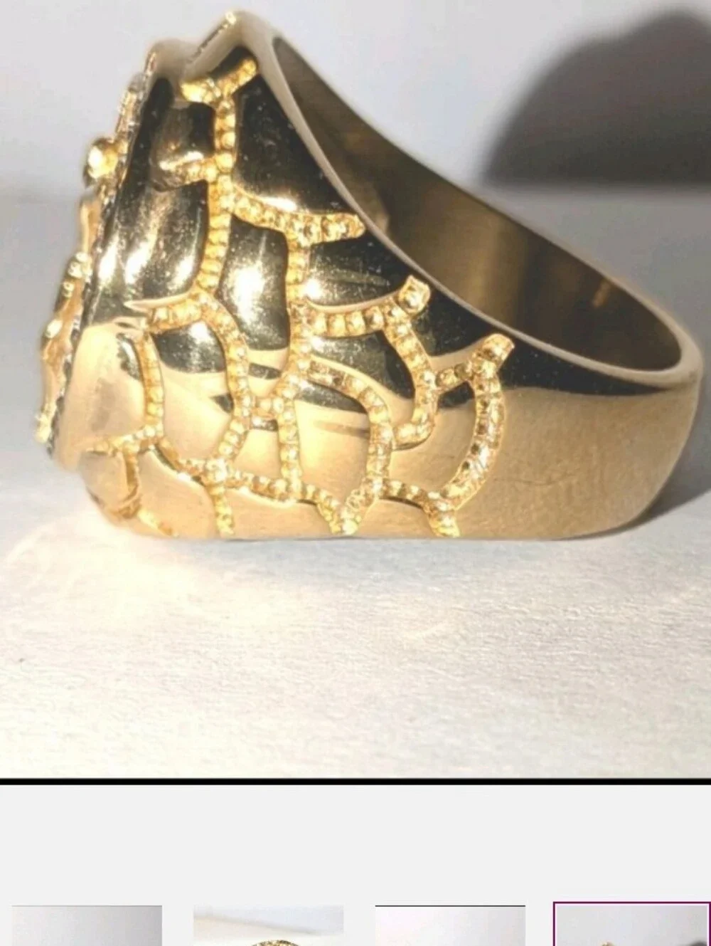 3ct Round CUT MOISSANITE MENS 14K YELLOW GOLD PLATED JEANS CRUSIFIX RING SZ 11